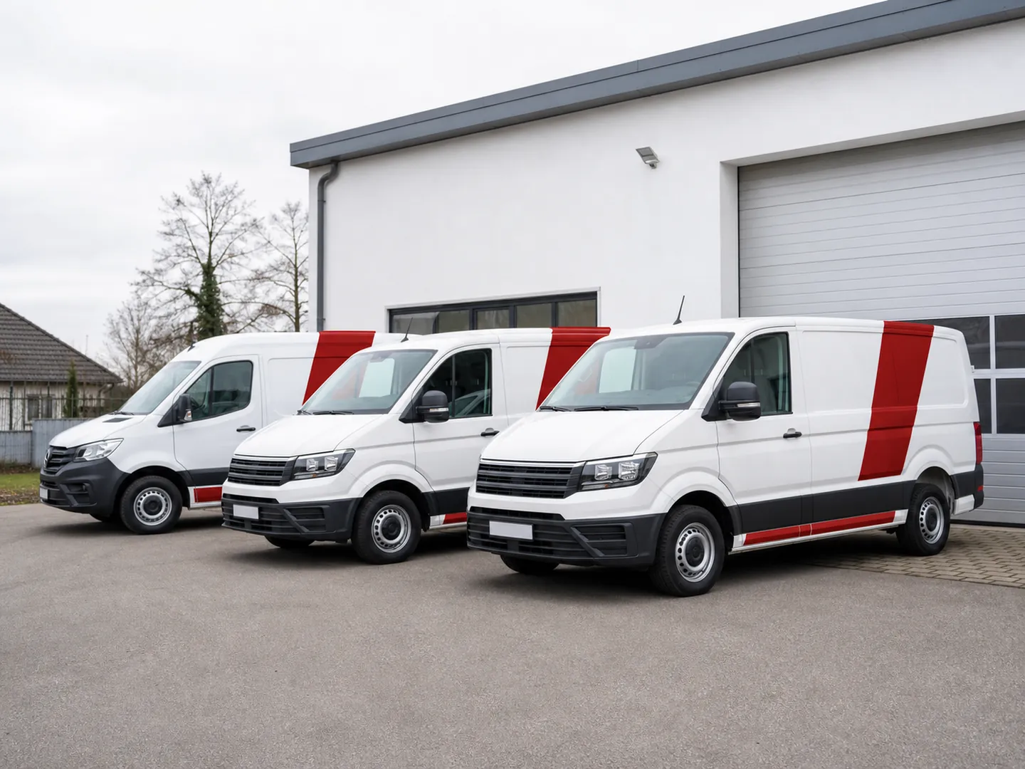 Servicefahrzeuge auf dem Betriebshof