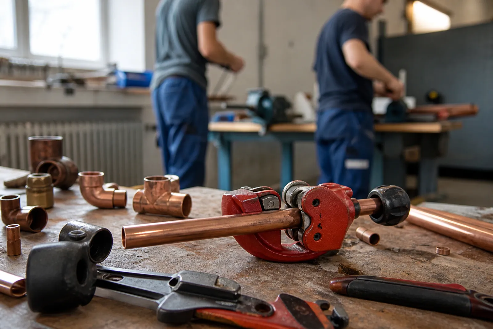 Baustelle in Königswinter während der Rohinstallation