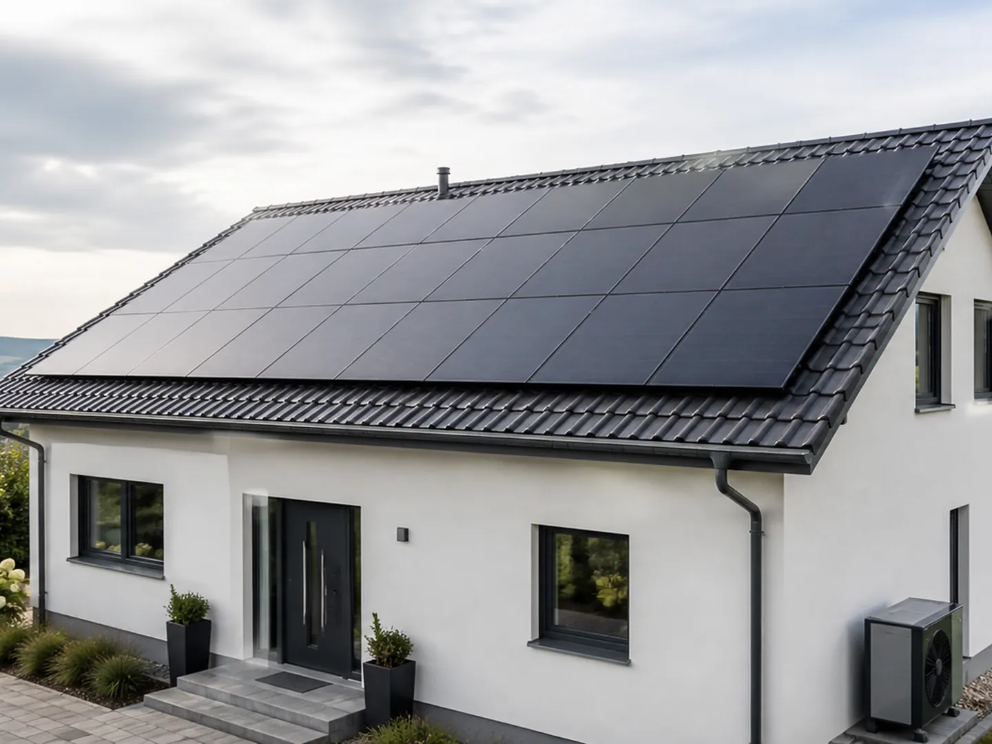 Photovoltaikanlage mit Speicher auf einem Wohnhaus